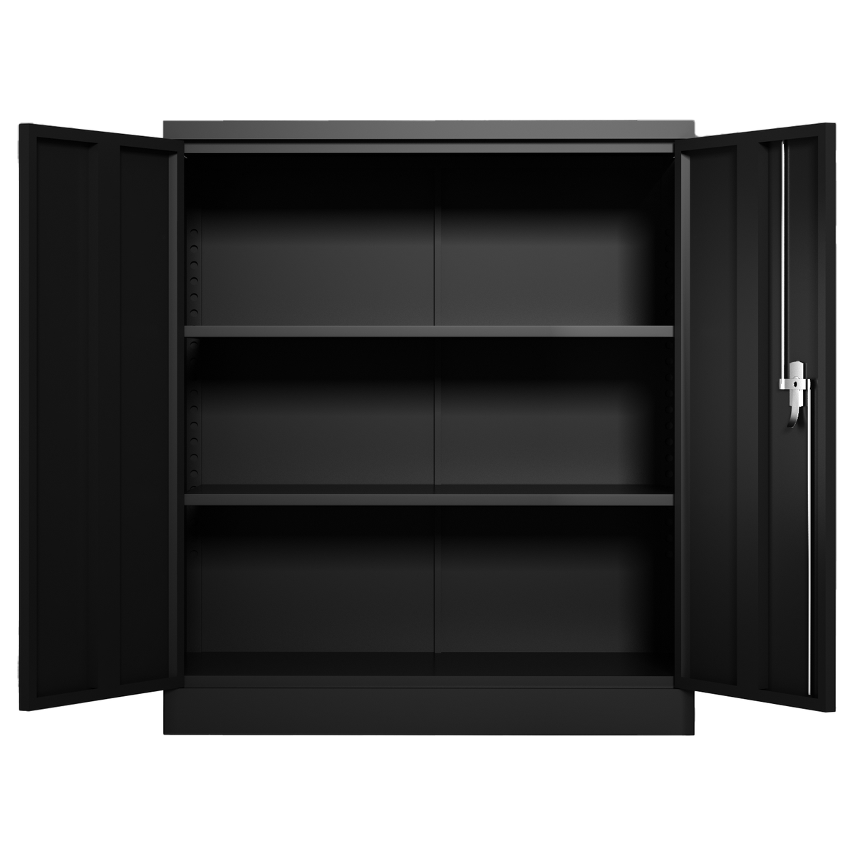 Metal Storage Cabinet with 2 Doors and 2 Shelves, Lockable Steel Storage Cabinet for Office, Garage, Warehouse - Streamdale Furniture