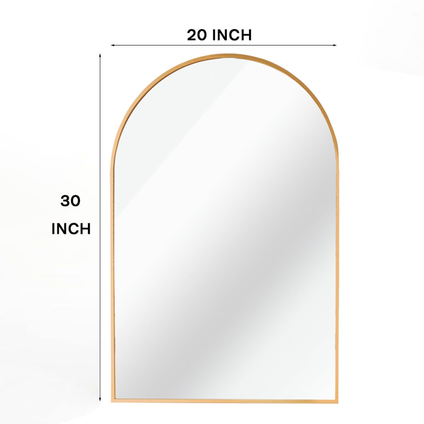 Wall Mirror 30"x20", Bathroom Mirror, Vanity Mirror, for Bathroom, Bedroom, Entryway, with Metal Frame, Modern & Contemporary Arch Top Wall Mirror (Gold)