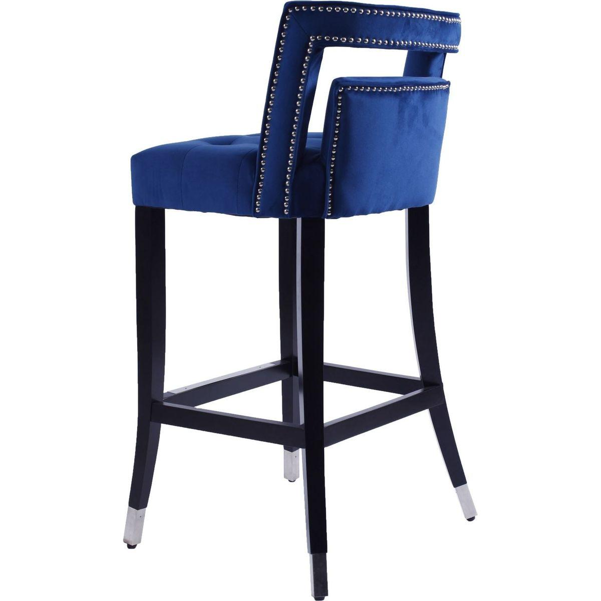 Suede Velvet Barstool with nailheads Living Room Chair2 pcs Set - 30 inch Seater height