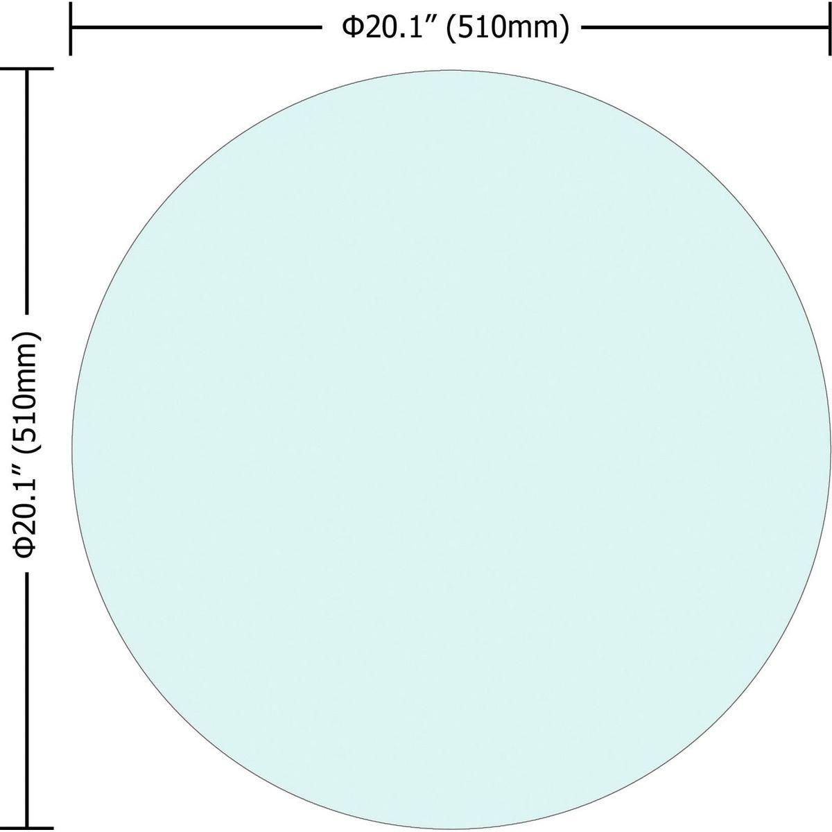 20" Inch Round Tempered Glass Table Top Clear Glass 1/4" Inch Thick Flat Polished Edge