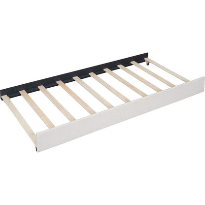 Queen Size Upholstered Platform Bed with 2 Drawers and 1 Twin XL Trundle, Classic Headboard Design, Beige