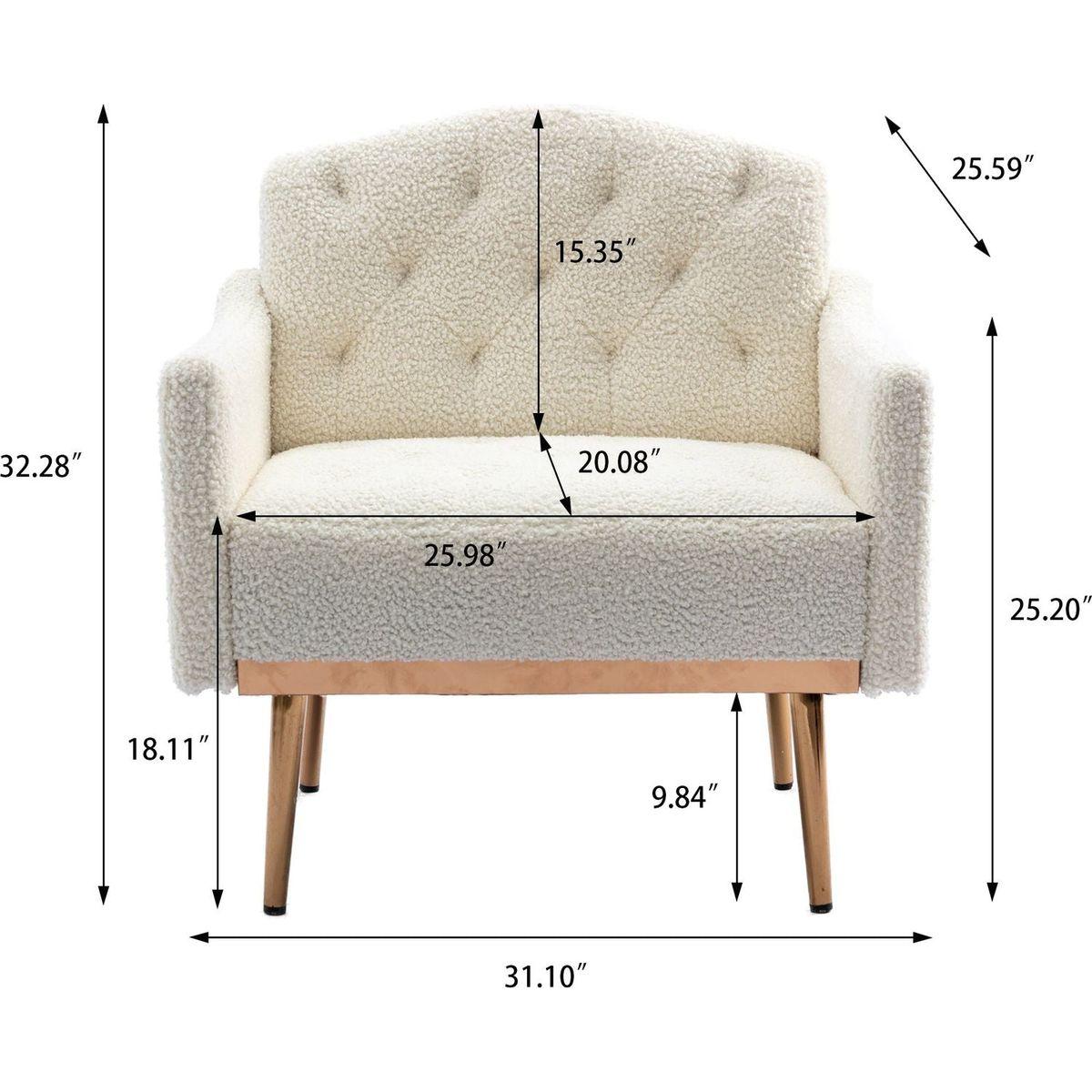 Accent Chair, leisure single sofa with Rose Golden feet