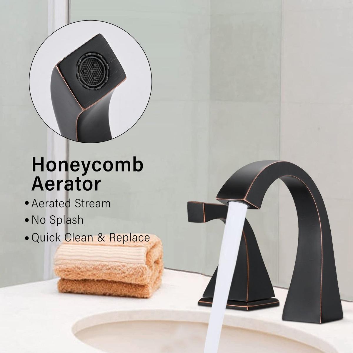 2-Handle Bathroom Sink Faucet with Drain, Oil Rubbed Bronze