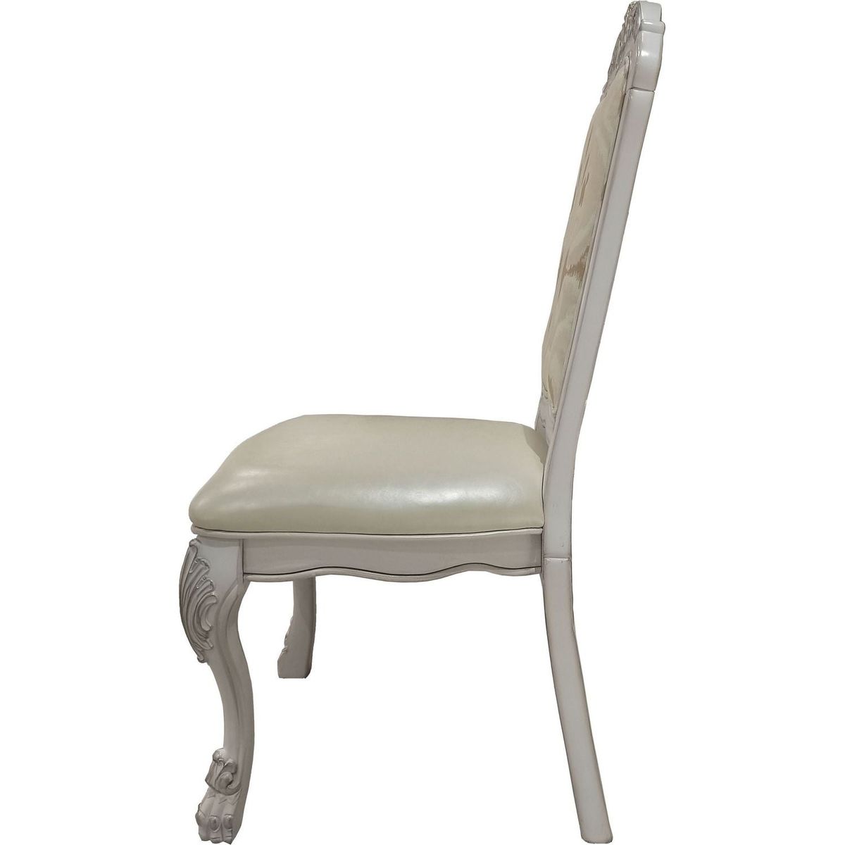 Dresden Side Chair (Set-2) in PU & Bone White Finish