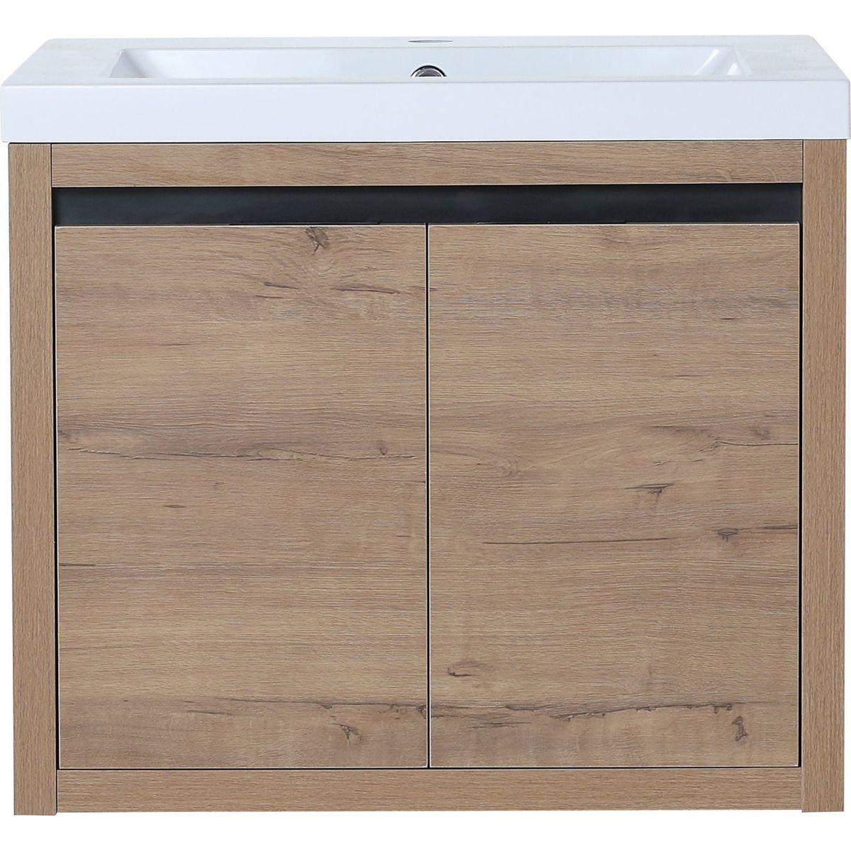 Bathroom Cabinet With Sink, Soft Close Doors, Float Mounting Design, 24 Inch For Small Bathroom, 24x18