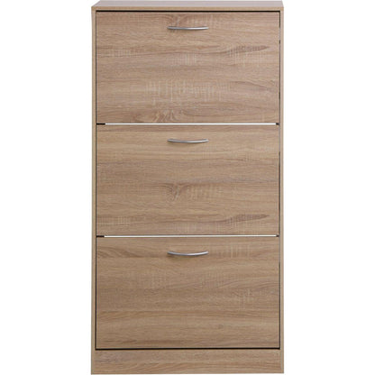 3-Drawer Shoe Storage Cabinet, 3-Tier Wood Shoe Rack Storage Organizer for Entryway