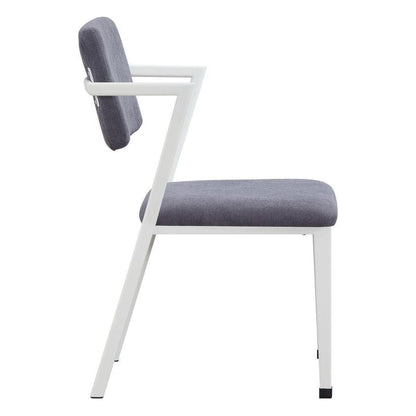 CarChair, Gray Fabric & White