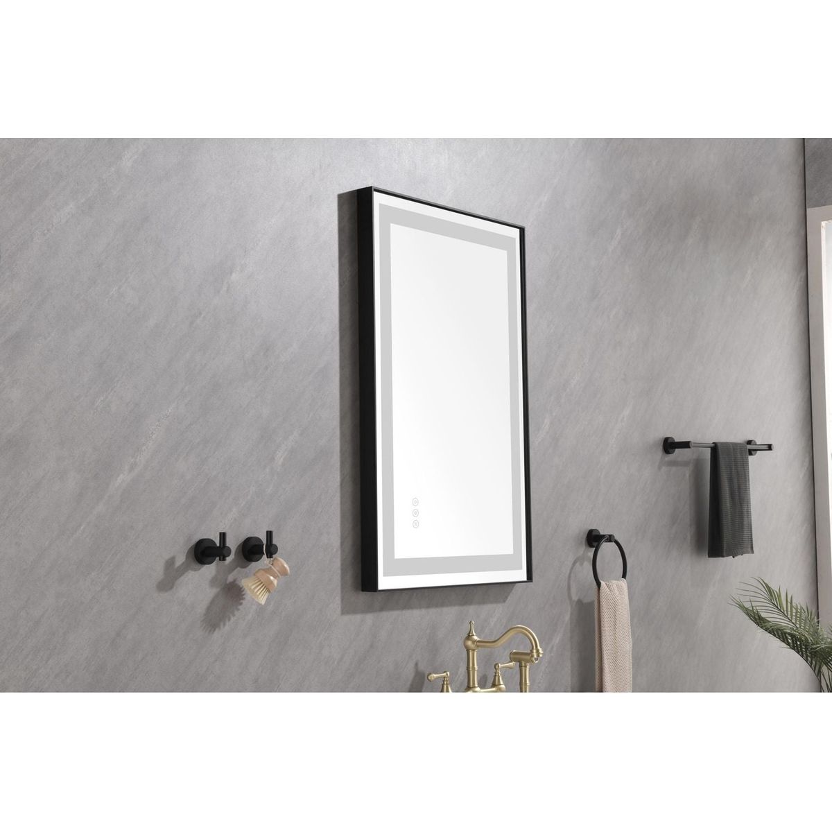 36x24 LED Lighted Bathroom Wall Mounted Mirror with High Lumen+Anti-Fog Separately Control