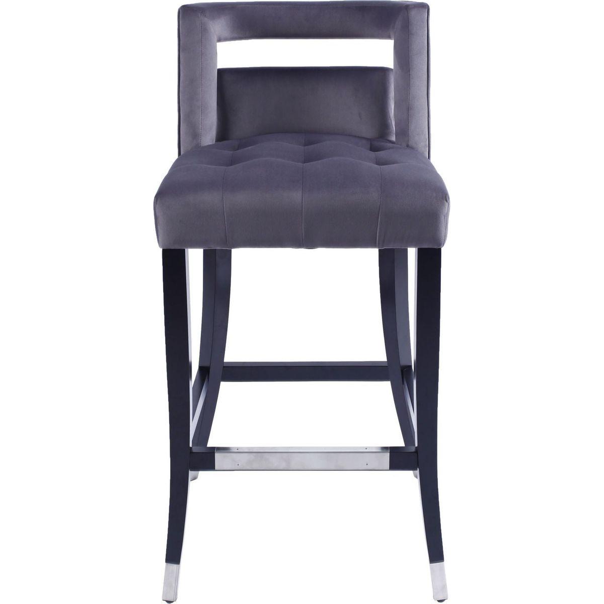 Suede Velvet Barstool with nailheads Dining Room Chair2 pcs Set - 30 inch Seater height