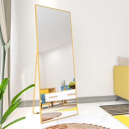 Wall-Mounted Alloy Frame Full Length Mirror, Golden