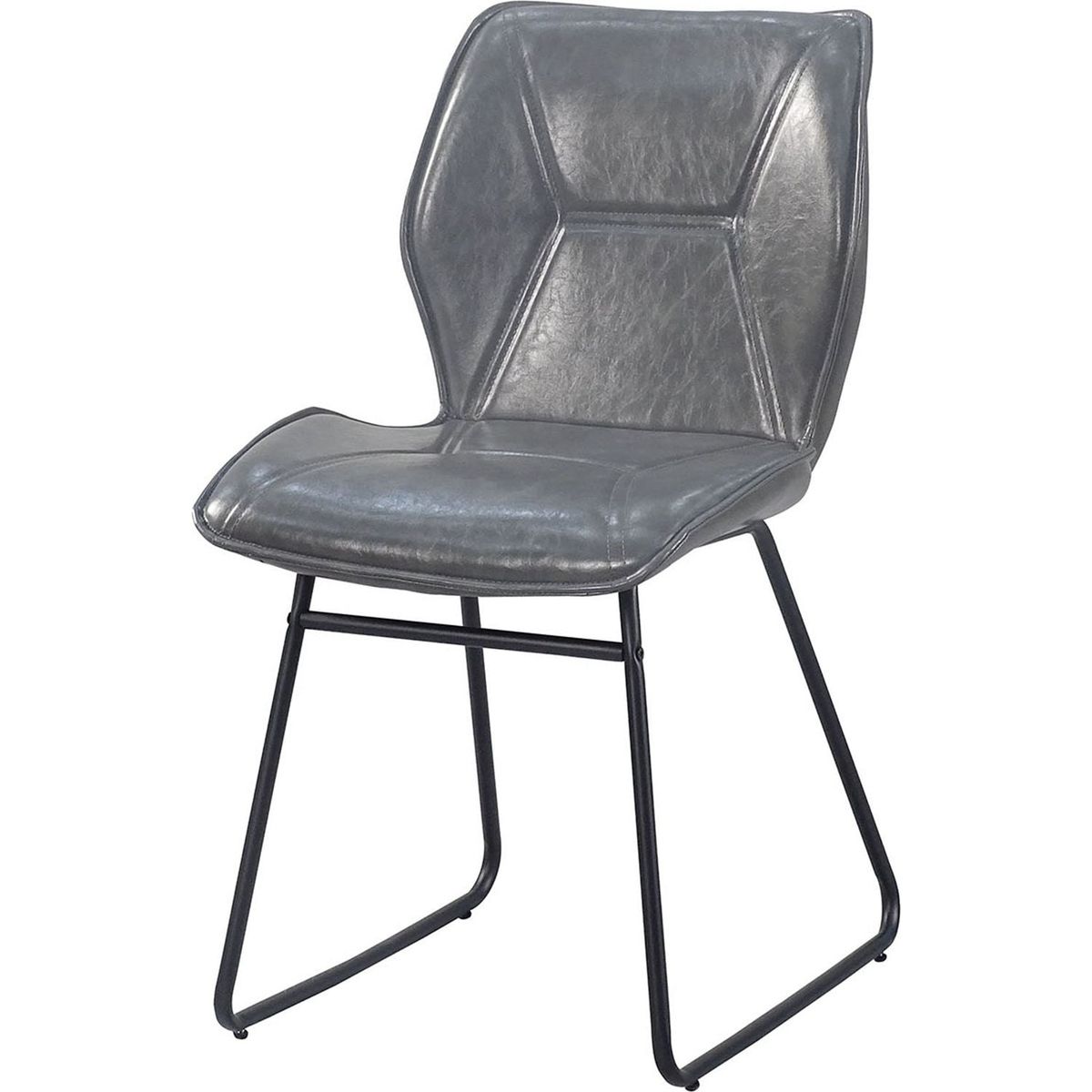 Set of 2, Leather Dining Chair with High-Density Sponge, PU Chair Kitchen Stools for Dining room, homes, kitchens, Gray