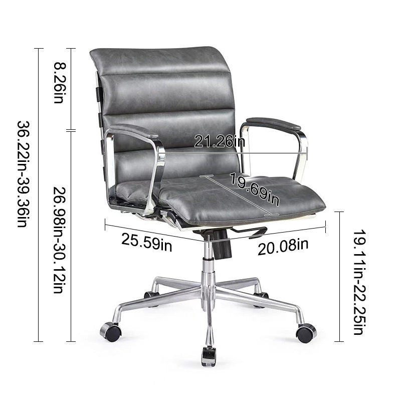 Modern swivel office desk chair luxury executive boss ergonomic computer chair armrest brown color metal frame office chair