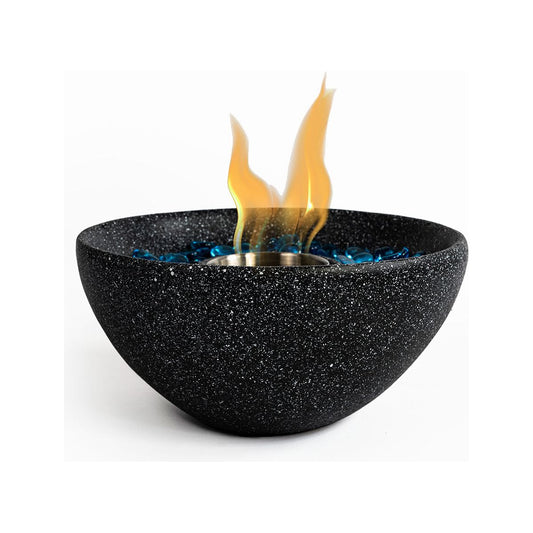 Tabletop Fire Pit Black, Table Top Fire Bowl Outdoor & Indoor Portable Ethanol Fireplace Alcohol Fire Pot