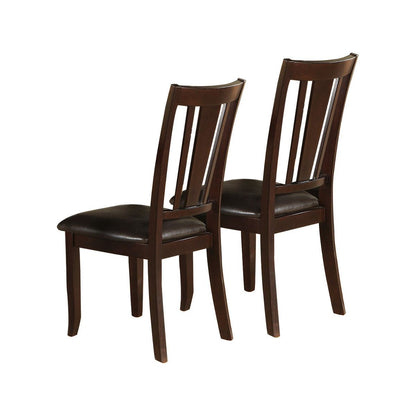 Charlton Slat Back Dining Side Chairs in Espresso, Set of 2