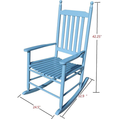 wooden porch rocker chair blue