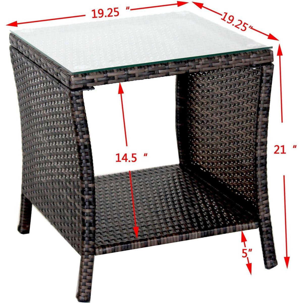 Outdoor patio Furniture 1 Coffee Table with clear tempered glass