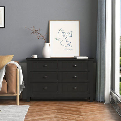 DRAWER DRESSER CABINETAR CABINET, storge cabinet, lockers, retro shell-shaped handle, can be placed in the living room, bedroom, dining room, black