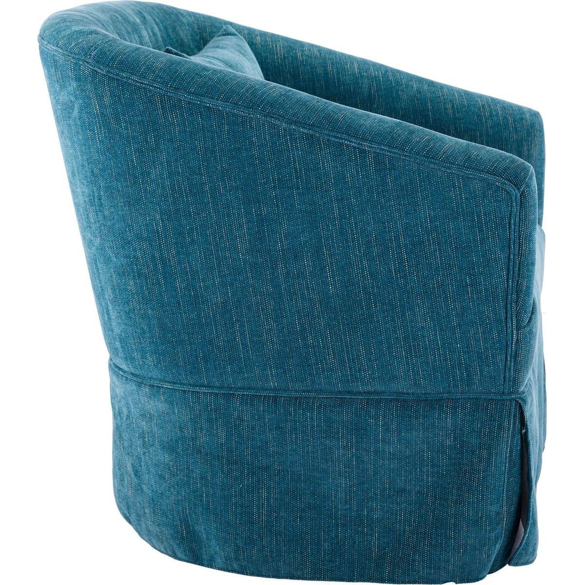 degree Swivel Accent Armchair Linen Blend Green