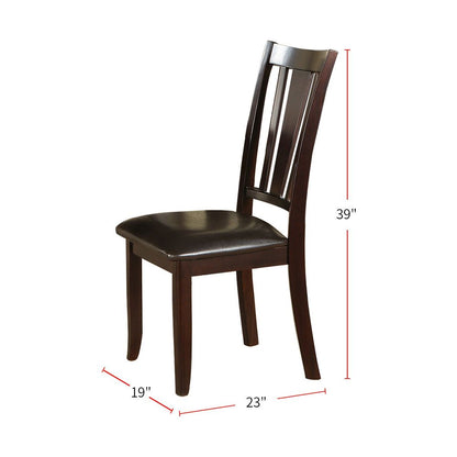 Charlton Slat Back Dining Side Chairs in Espresso, Set of 2