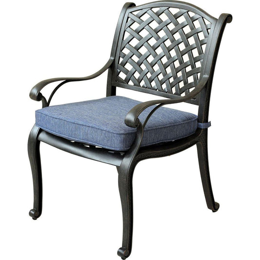 Sparta Modern Dining Arm Chair, Navy Blue