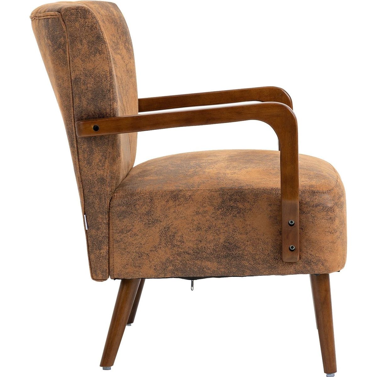 Wood Frame Armchair, Modern Accent Chair Lounge Chair for Living Room