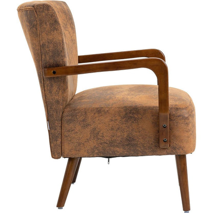 Wood Frame Armchair, Modern Accent Chair Lounge Chair for Living Room