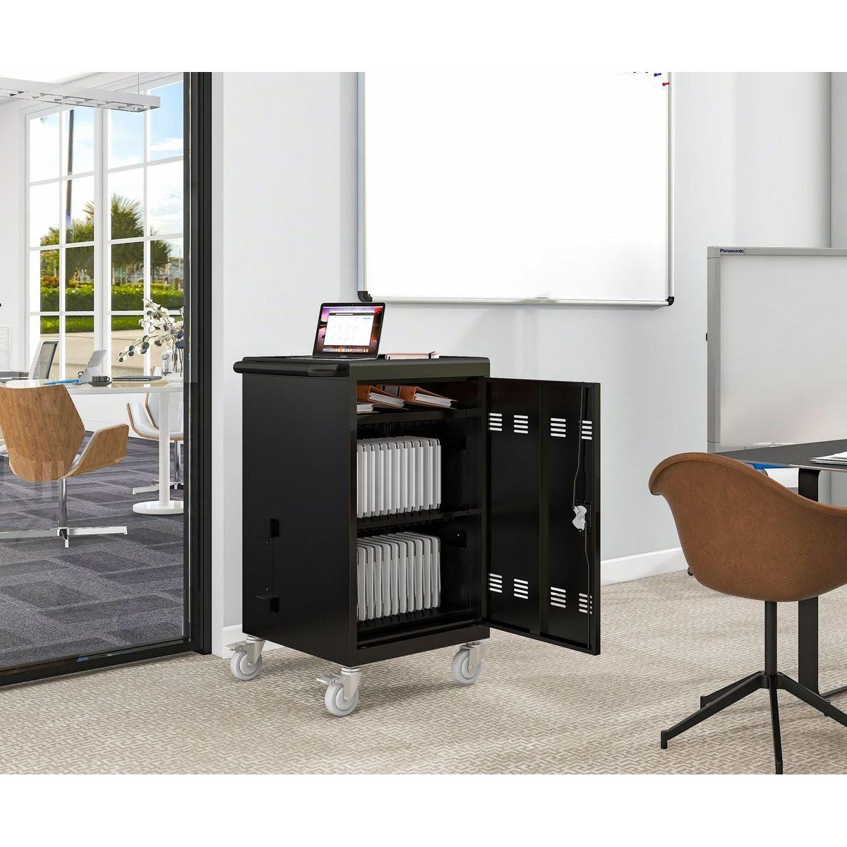 Mobile Charging Cart and Cabinet for Tablets Laptops 30-Device