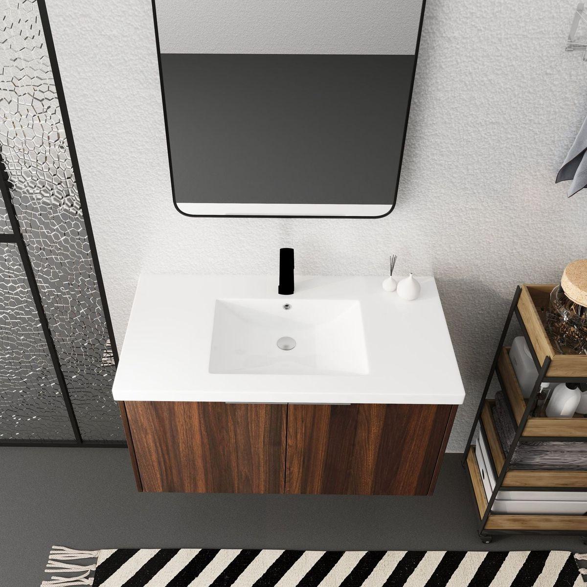 Modern Design 36 Inch Float Mounting Bathroom Vanity With Sink Soft Close Door, 2 Doo6CAWD-Packing)