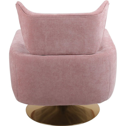 Classic Mid-Century 360-degree Swivel Accent Chair, Pink Linen