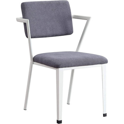 CarChair, Gray Fabric & White