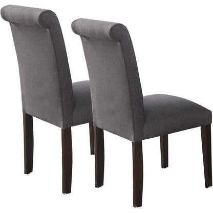 Transitional Blue Grey Polyfiber Chairs Dining Seating Set of 2 Dining chairs Plywood Birch Dining Room