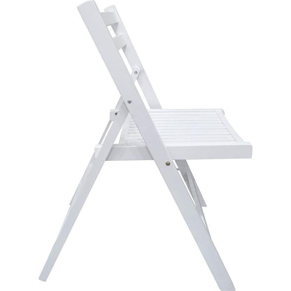 Furniture Slatted Wood Folding Special Event Chair - White, Set of 4, FOLDING CHAIR, FOLDABLE STYLE