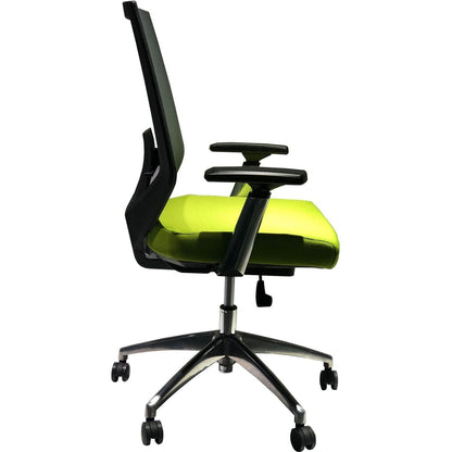 Adjustable Mesh Back Ergonomic Office Swivel Chair with Padded Seat and Casters, Green and Gray