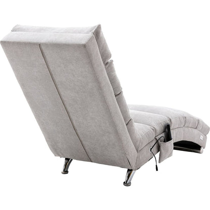 Linen Chaise Lounge Indoor Chair, Modern Long Lounger for Office or Living Room