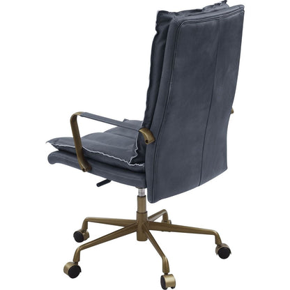 Tinzud Office Chair, Gray Leather