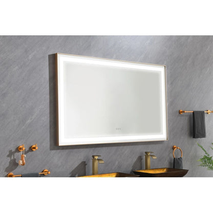 60x36 LED Lighted Bathroom Wall Mounted Mirror with High Lumen+Anti-Fog Separately Control