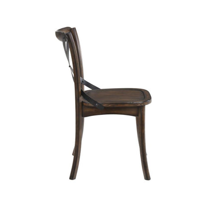 Kaelyn Side Chair (Set-2) in Dark Oak & Black