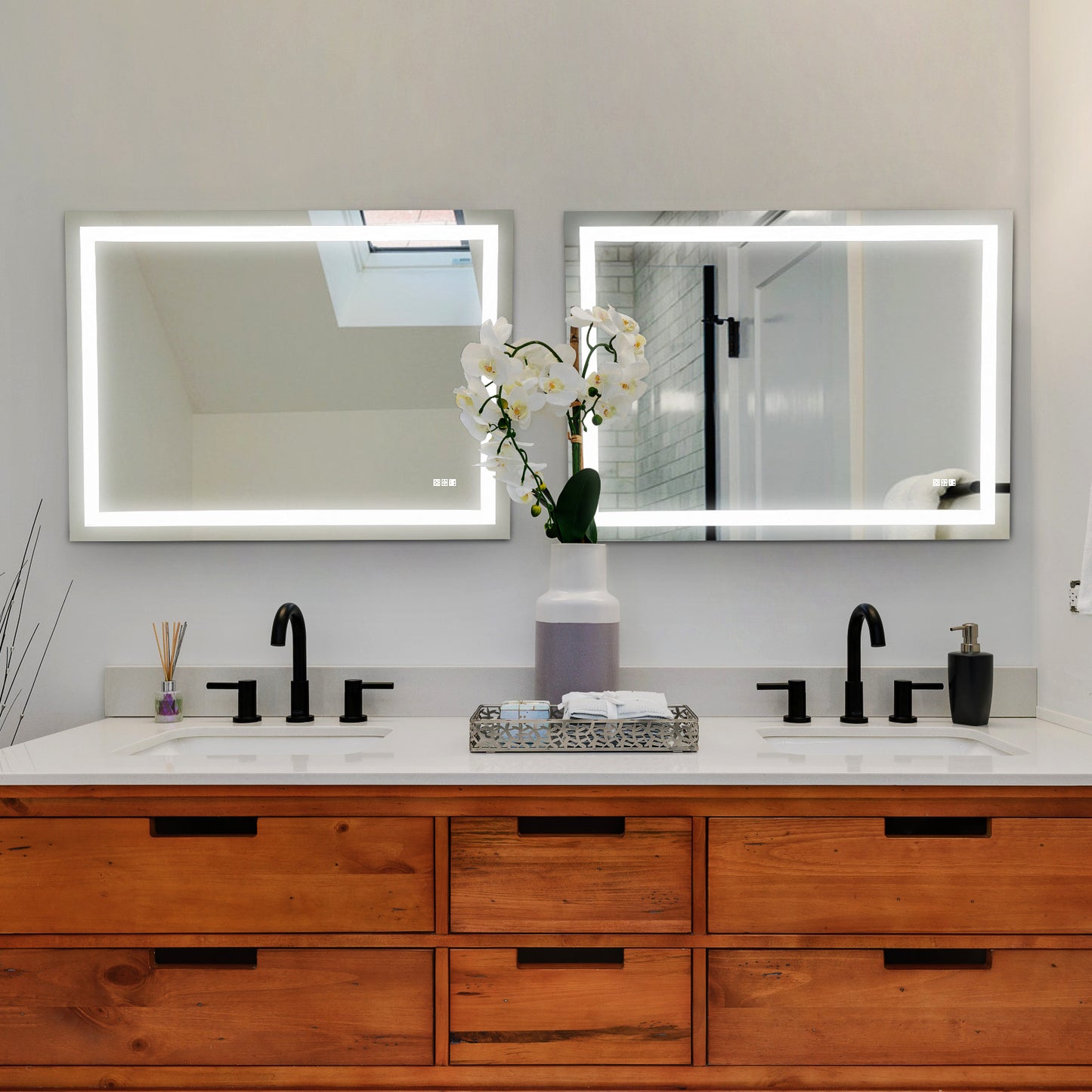 LED Bathroom Mirror 48x 36 Inch with lights, anti-Fog & Dimming Led Bathroom Vanity Mirror