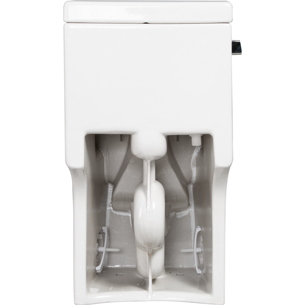 15 1/8 Inch 1.28 GPF 1-Piece Elongated Toilet with Soft-Close Seat - Gloss White 23T03-GW