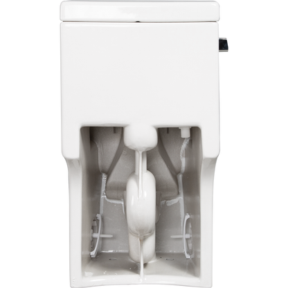 15 1/8 Inch 1.28 GPF 1-Piece Elongated Toilet with Soft-Close Seat - Gloss White 23T03-GW