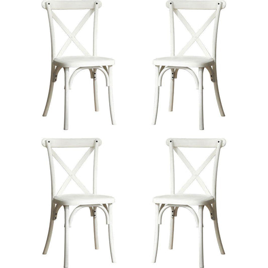 4-Pack Resin X-Back Chair, Mid Century Chair Modern Farmhouse Cross Back Chair for Kitchen, Lime Wash