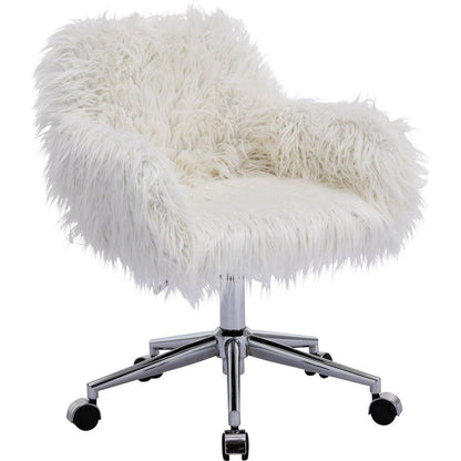 Modern Faux fur home office chair, fluffy chair for girls, makeup vanity Chair