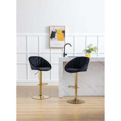 Swivel Bar Stools Set of 2 Adjustable Counter Height Chairs with Footrest for Kitchen, Dining Room 2PC/SET