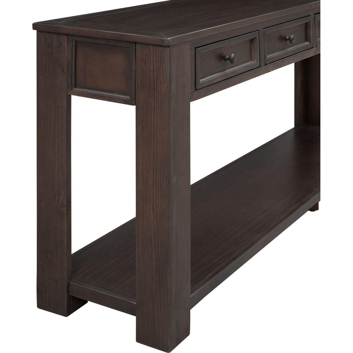 Console Table/Sofa Table with Storage Drawers and Bottom Shelf for Entryway Hallway (Espresso) - Streamdale Furniture