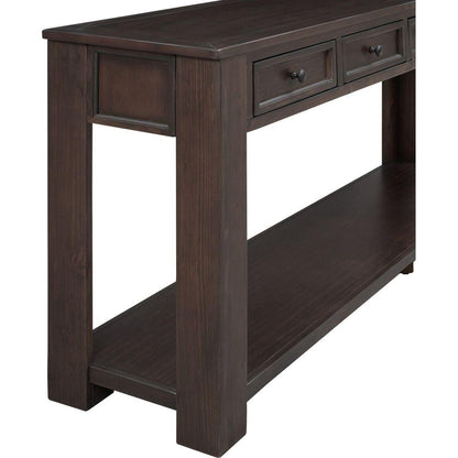 Console Table/Sofa Table with Storage Drawers and Bottom Shelf for Entryway Hallway (Espresso) - Streamdale Furniture