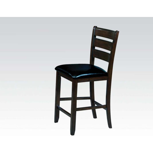 Urbana Counter Height Chair (Set-2) in Black PU & Espresso