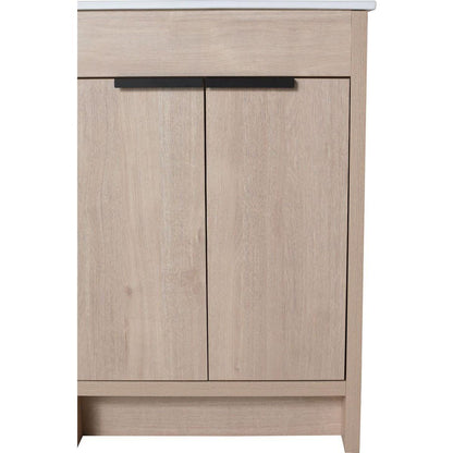 Freestanding Bathroom Vanity with White Ceramic Sink & 2 Soft-Close Cabinet Doors ((KD-PACKING),BLO-G-BL9060B),W1286S