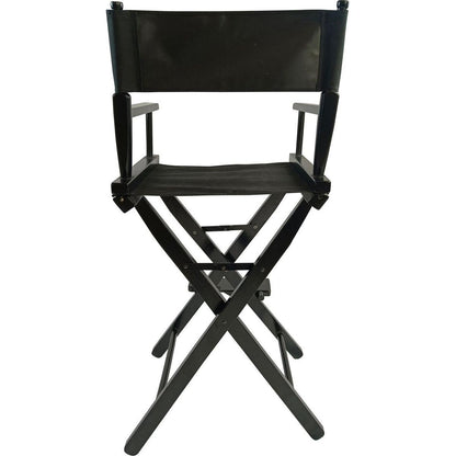 Casual Home Director's Chair, Black Frame/Black Canvas,Suitable for adults, foldable style, 2pcs/set populus