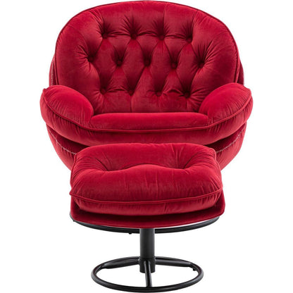 Accent chair TV Chair Living room Chair with Ottoman-RED