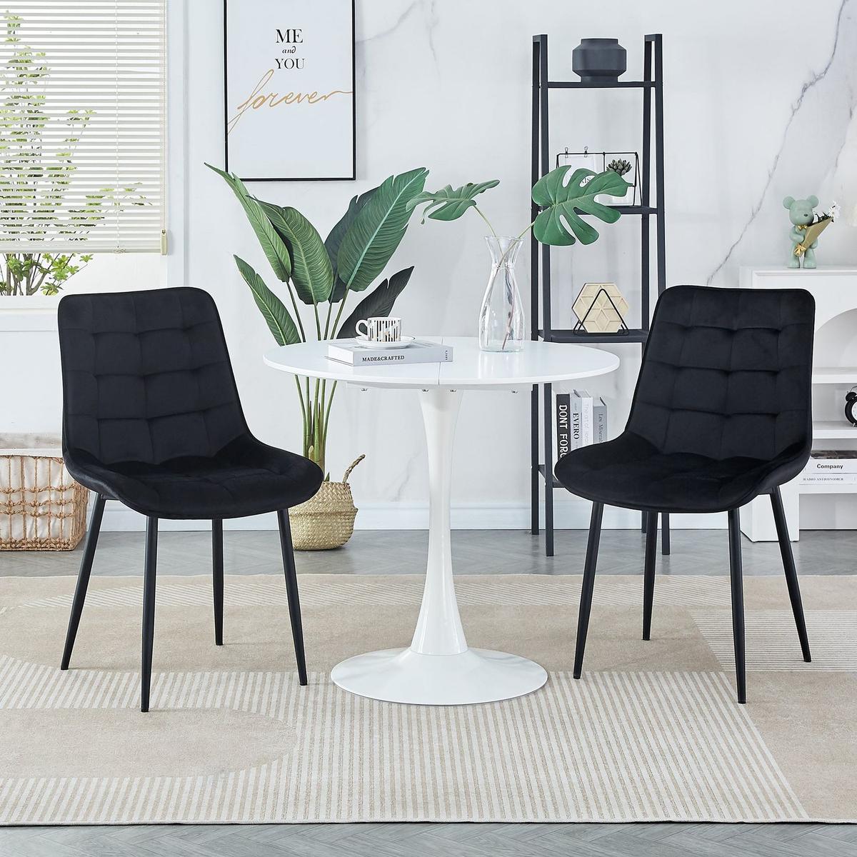 Dining Chair 2PCS (BLACK), Modern style, New technology, Suitable for restaurants, cafes, taverns, offices, living rooms, reception rooms